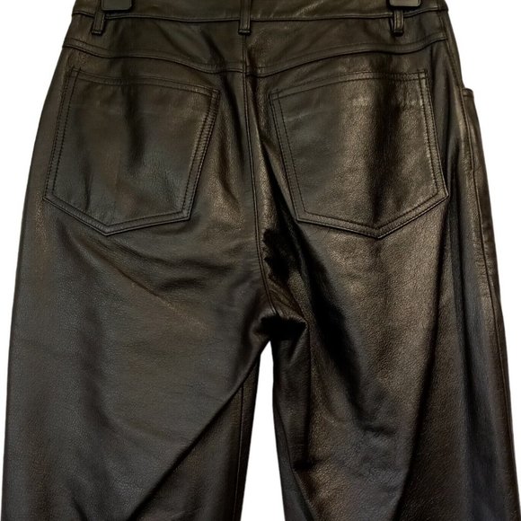 Copper Key Leather Pants  sz 5  Black  5 pocket  High Waist  Classic  Lined  EXC - Picture 5 of 12